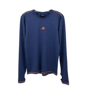 Accel Athletic Top Women's Size M Heather Blue Crew Neck Thumbhole Long Sleeves